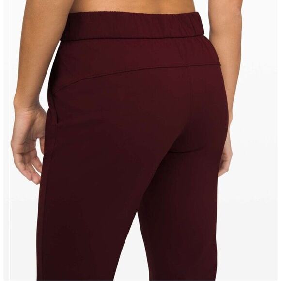 Lululemon On the Fly Pant 7/8 SIZE 2 Dark Red Garnet Drawstring Quick Dry EUC - Picture 7 of 7
